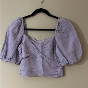 Zara Light Purple Puff Sleeve Blouse